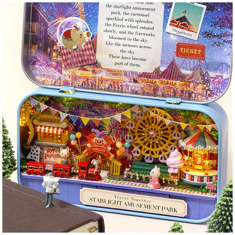 MAGQOO 3D Wooden Dollhouse Miniature DIY Doll House Kit with Furniture,1:100 DIY Box Theater Kit (Amusement Park) - Image 2